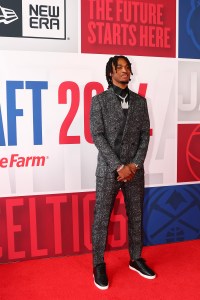 NEW YORK, NEW YORK - JUNE 26: Stephon Castle arrives prior to the first round of the 2024 NBA Draft at Barclays Center on June 26, 2024 in the Brooklyn borough of New York City. NOTE TO USER: User expressly acknowledges and agrees that, by downloading and or using this photograph, User is consenting to the terms and conditions of the Getty Images License Agreement. (Photo by Sarah Stier/Getty Images)