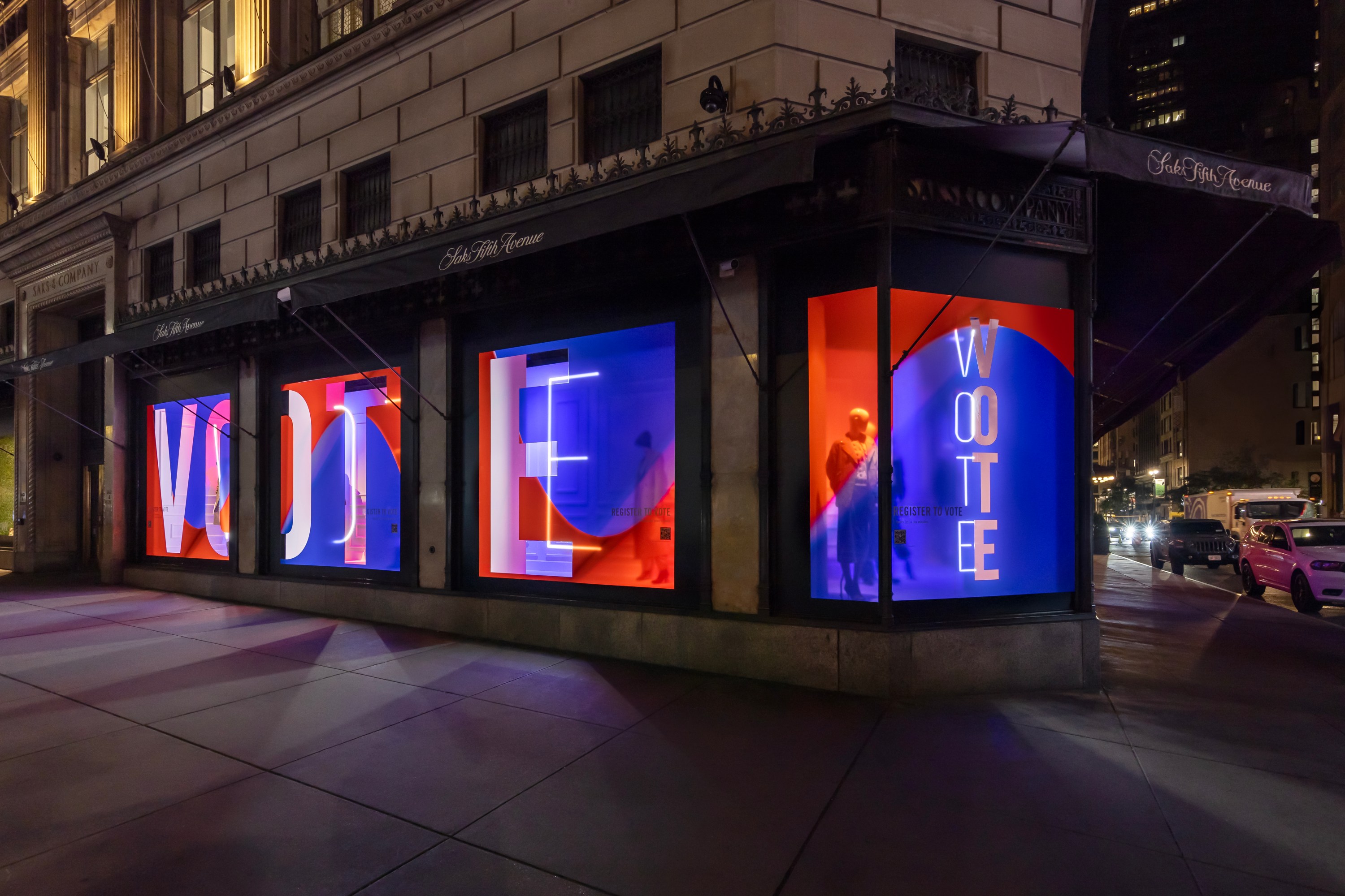 Saks is collaborating with Vote.org to support voting.