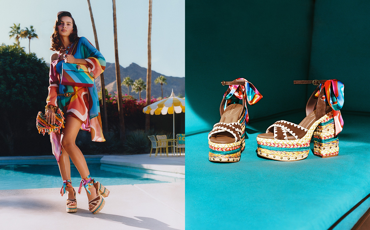 Emily Ratajkowsi, EmRata, Kurt Geiger, spring 2025, campaign, Palm Springs, heels, shoes