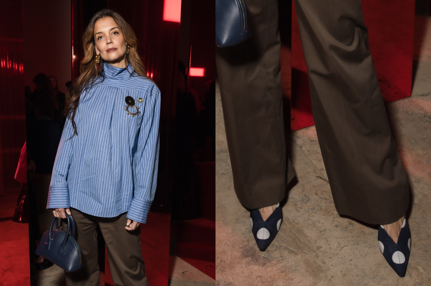 Katie Holmes attends the Patou Menswear Fall-Winter 2025/2026 show as part of Paris Fashion Week on January 26, 2025 in Paris, France.