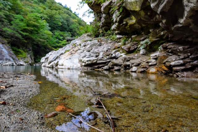 大自然 鬼怒川龍王峡のリフレクション