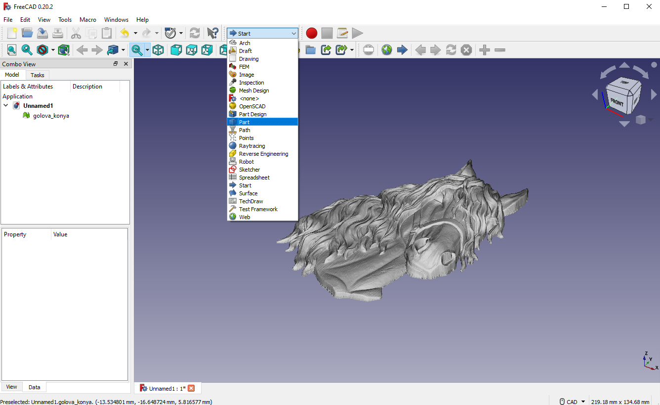 FreeCAD-select-Part