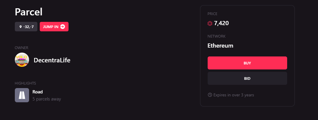 buy land in decentraland