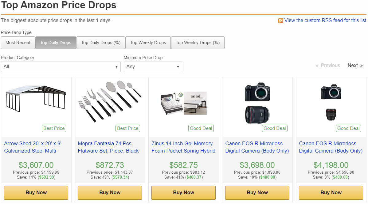 CamelCamelCamel amazon price tracker