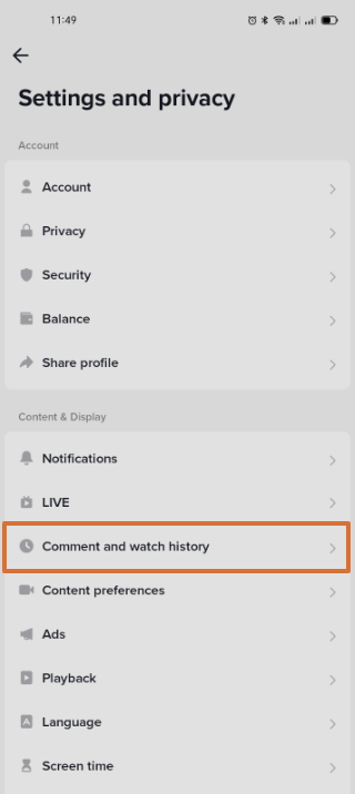TikTok-Mobile-Commrnt-and-Watvh-History