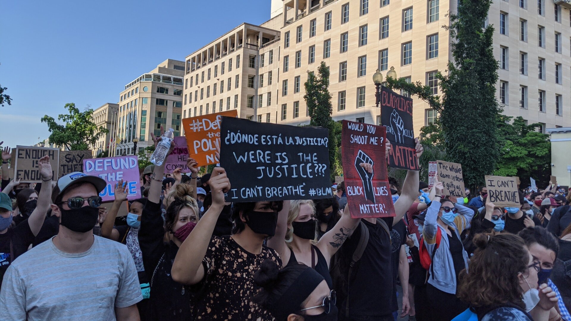 Protesters near the White House on June 2.