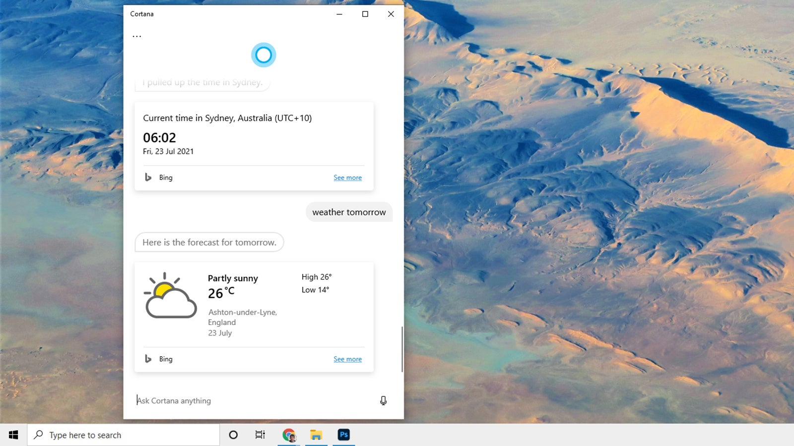 Cortana will be less front and center in Windows 11.