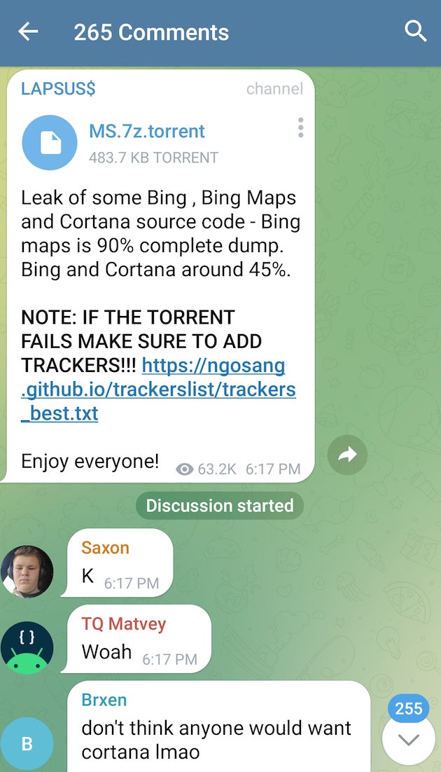 Screenshot: Lucas Ropek/Telegram