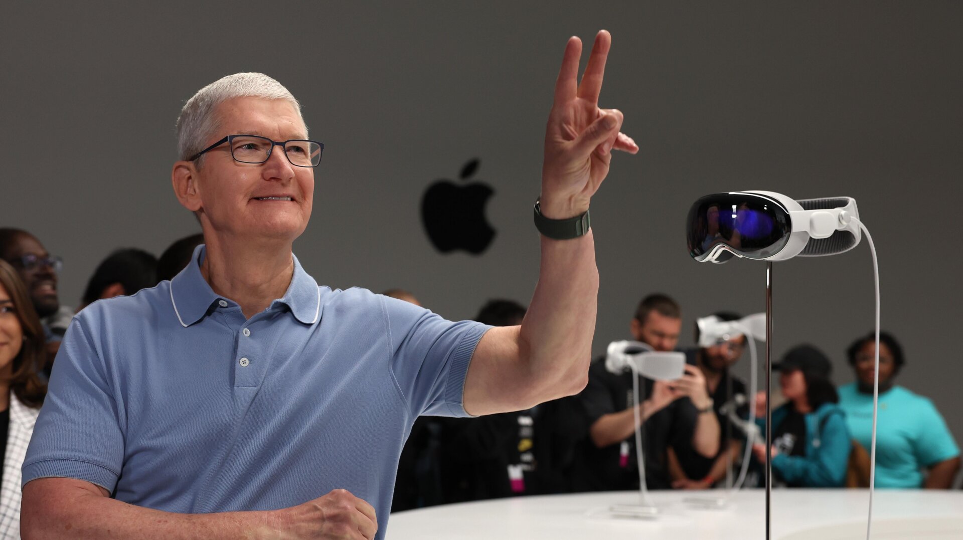 Apple CEO Tim Cook and other company big wigs did not strut around WWDC 2023 with their own premiered headset. Cook may be trying to save his eyes and his prescription glasses, though the company reportedly told guests magnetic prescription lenses are being sold separately.