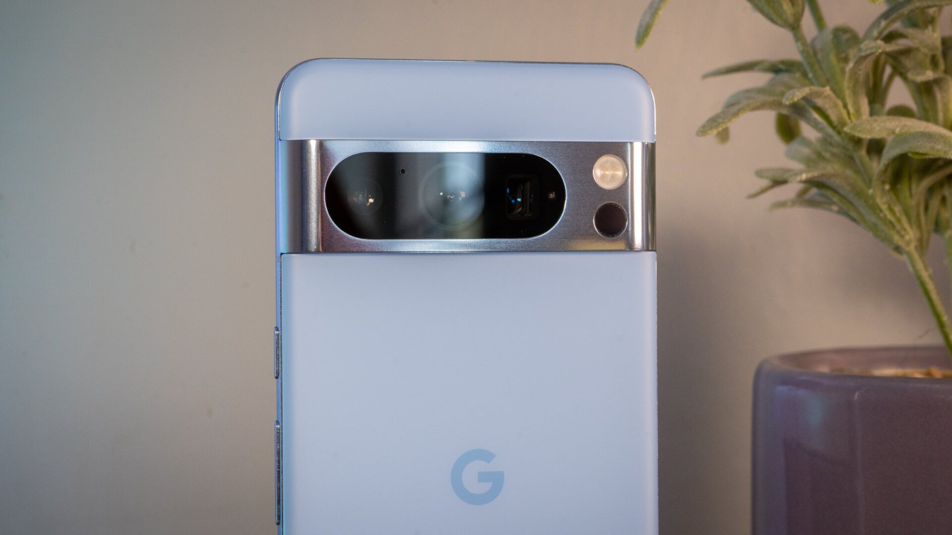 The Pixel 8 Pro features a three-camera system, including a primary, secondary, and tertiary camera lens.