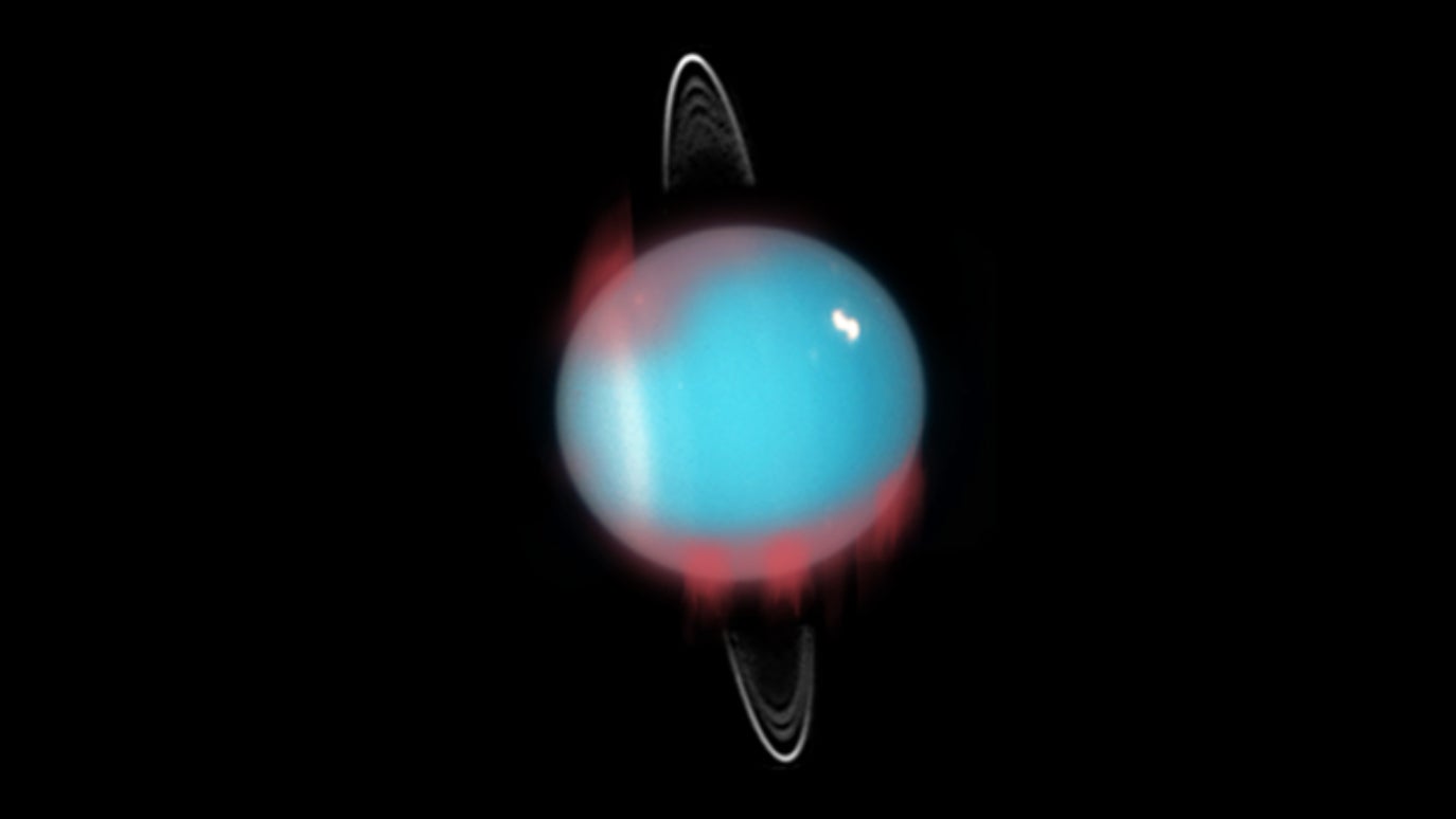 Illustration: NASA, ESA and M. Showalter (SETI Institute) for the background image of Uranus