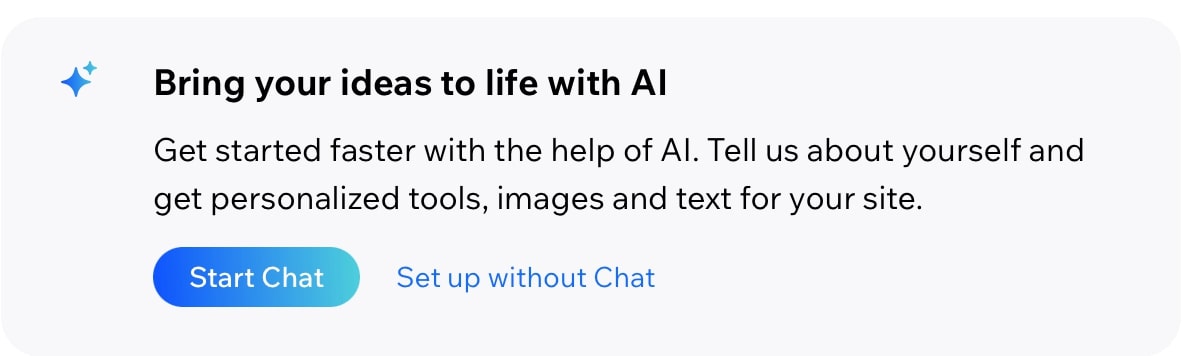 Start Chat With Wix AI