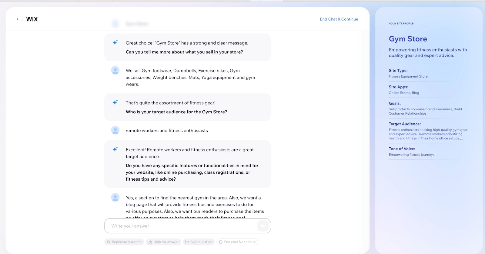 Wix AI Chatbot