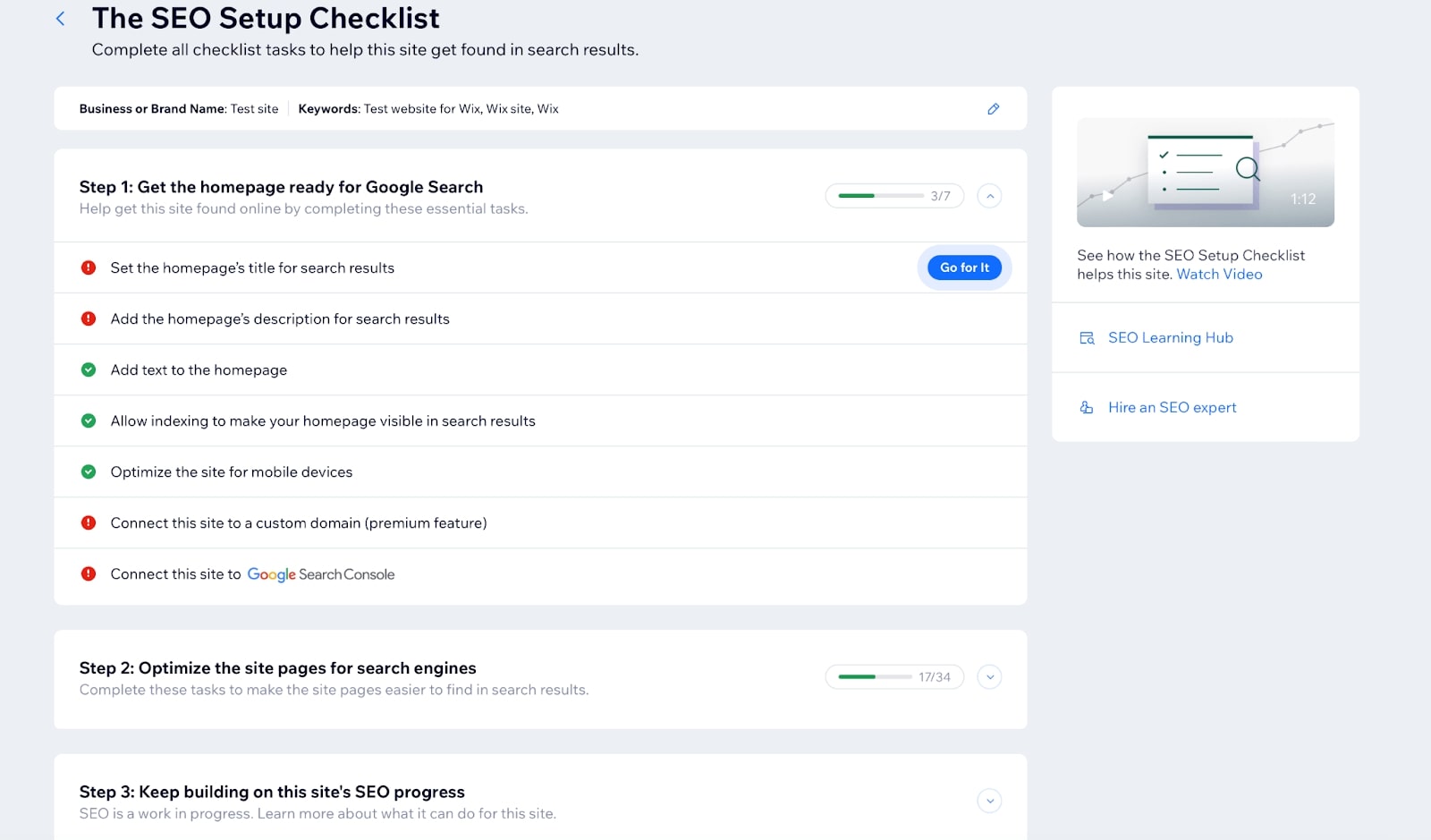 Wix Seo Setup Checklist