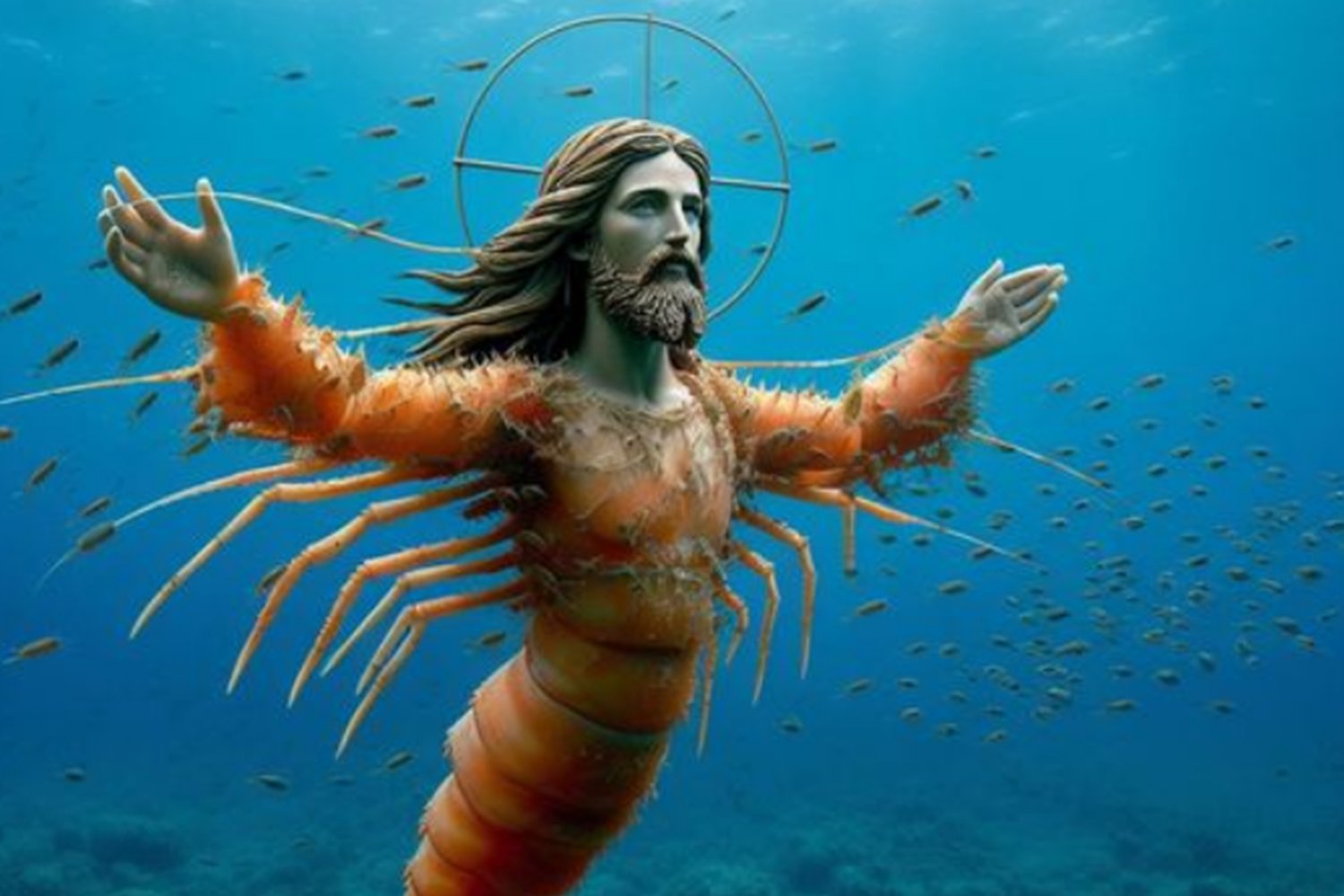 Shrimp Jesus, in all his AI-generated glory.