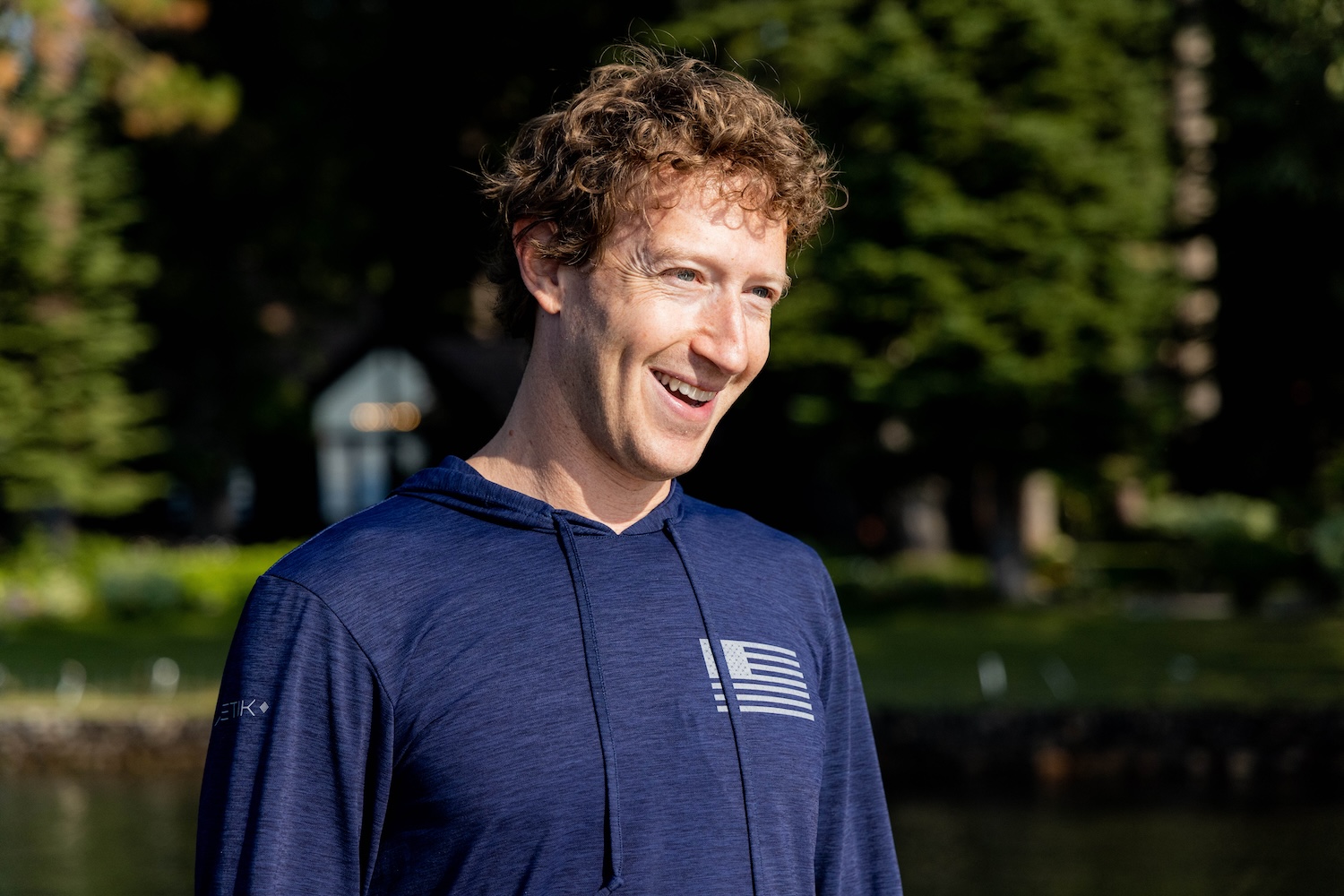 Mark Zuckerberg, chief executive officer of Meta Platforms Inc., during an interview on "The Circuit with Emily Chang" in Tahoe City, California, US, on Friday, July 19, 2024.