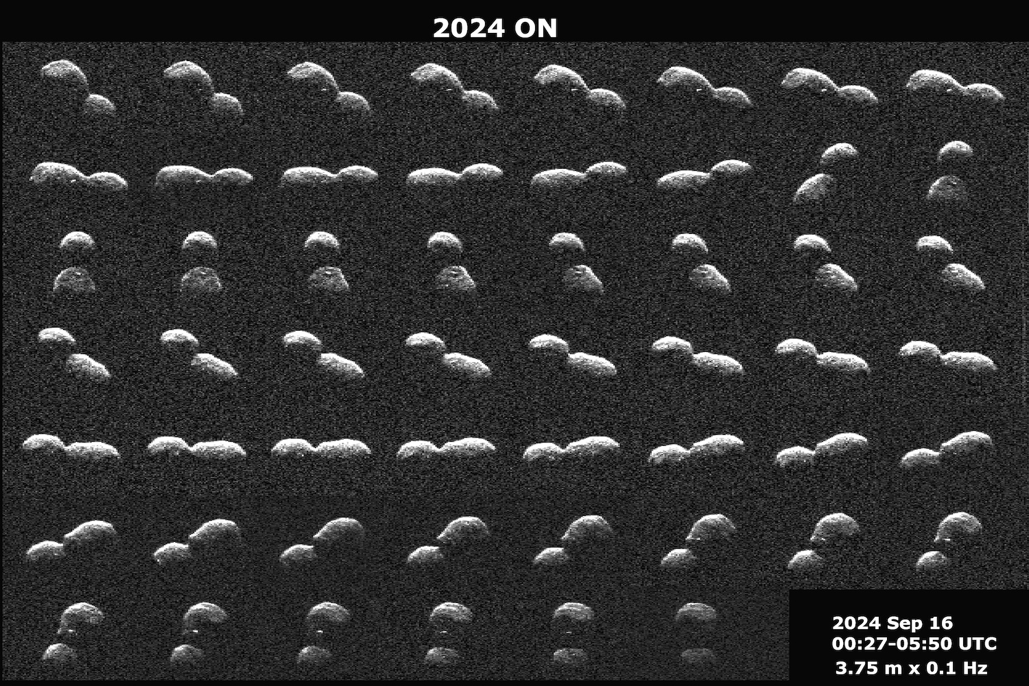 The Goldstone Solar System Radar obtained these radar images of asteroid 2024 ON.