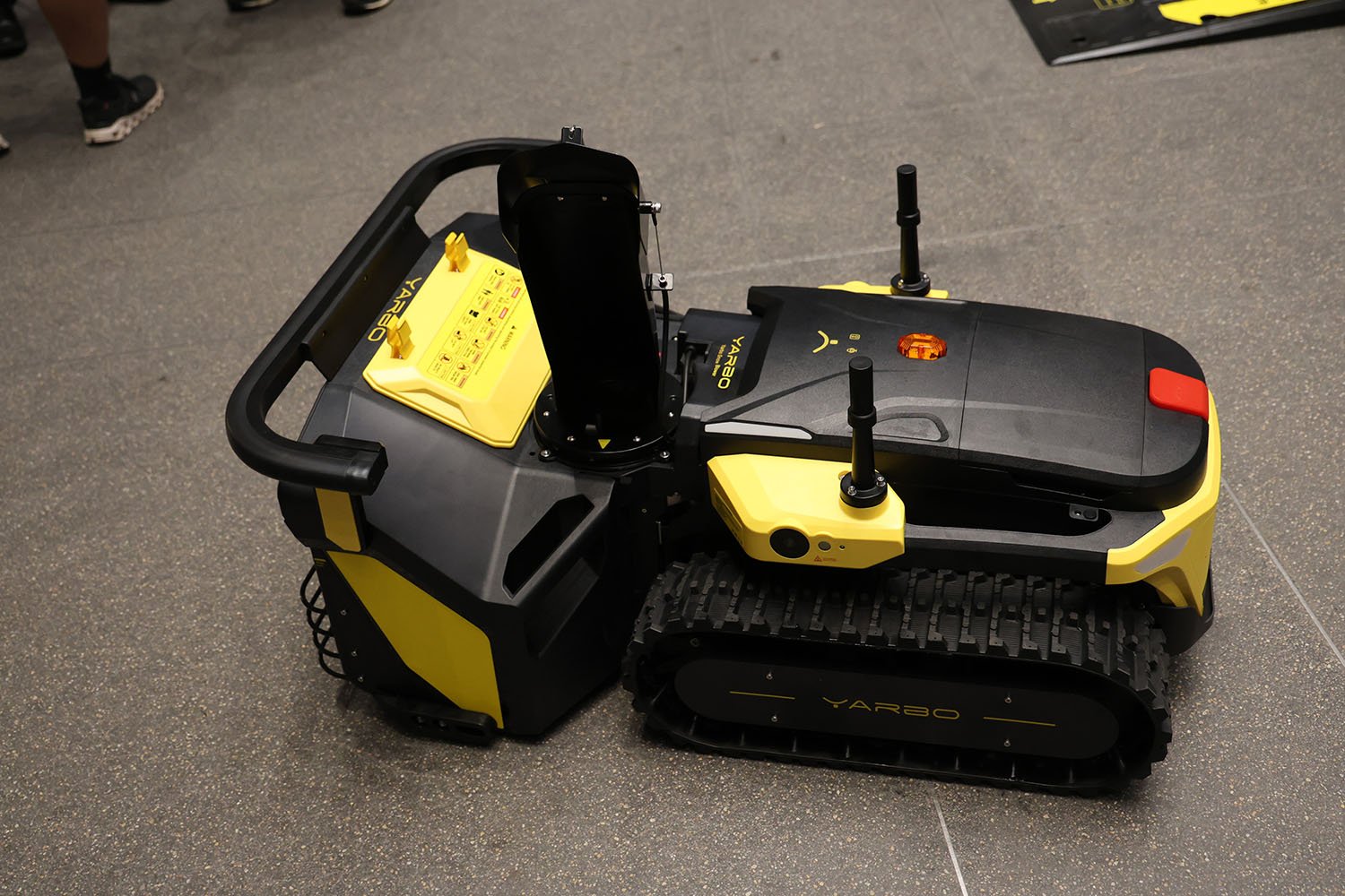 Yarbo Core with Snow Blower Module attached