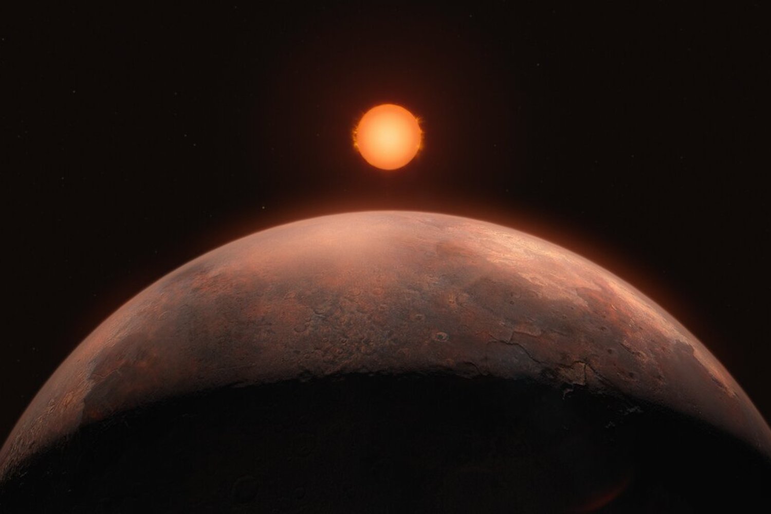 An artist's impression of the exoplanet orbit Barnard's star.