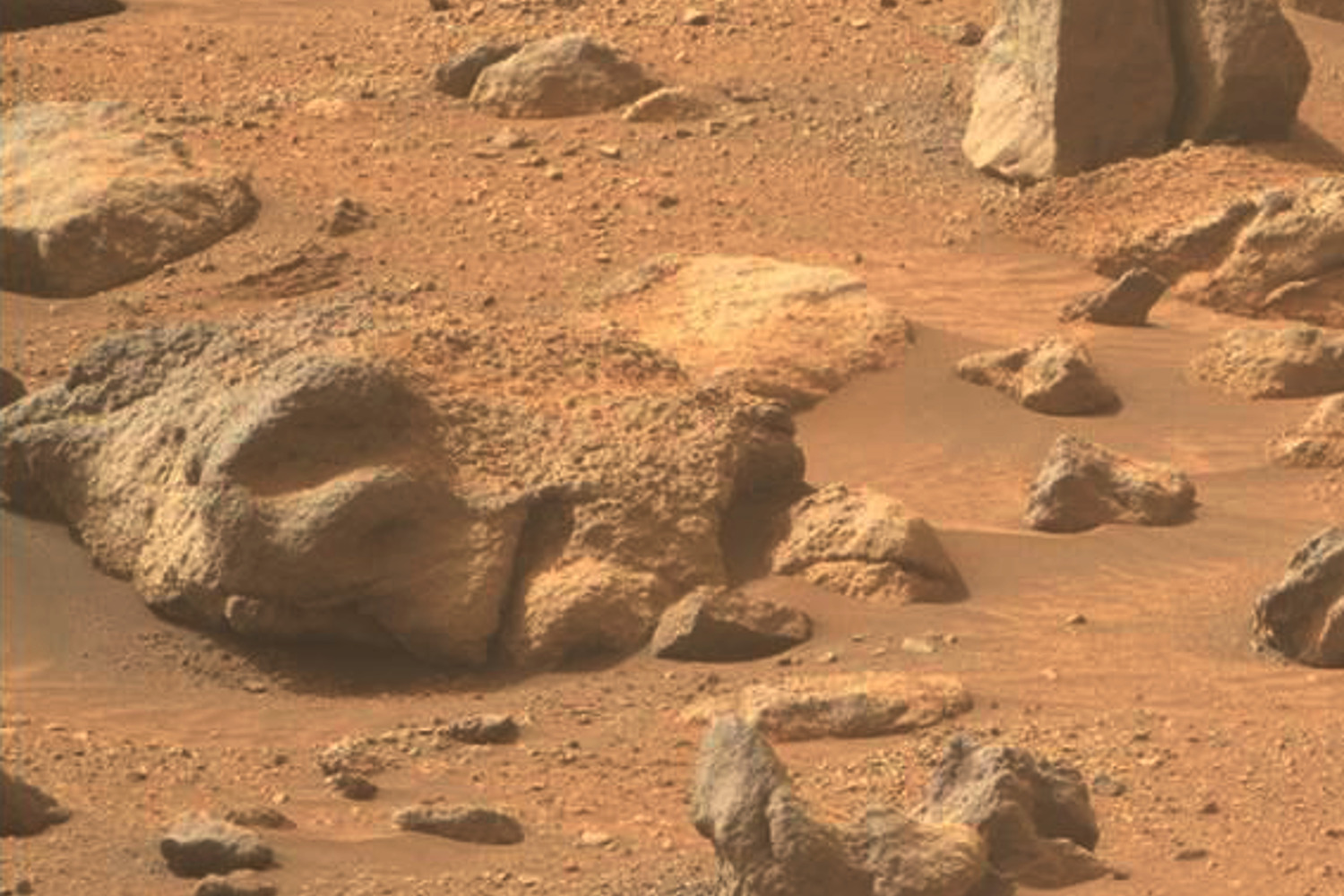 A rock on Mars has the same appearance as a face.