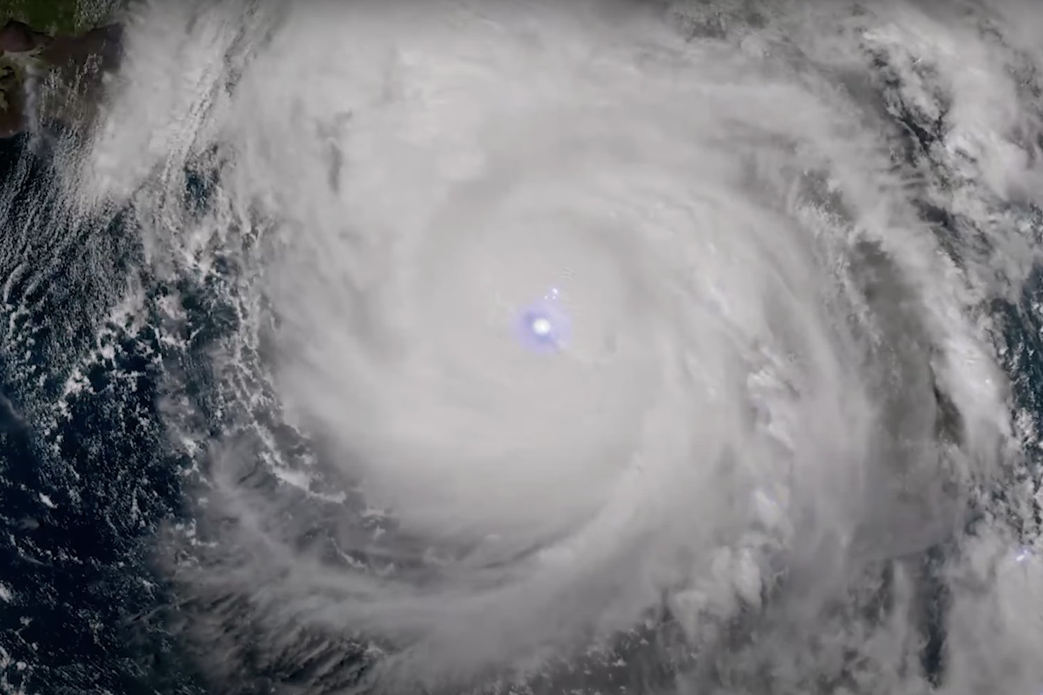 Satellite imagery of Hurricane Milton lightning