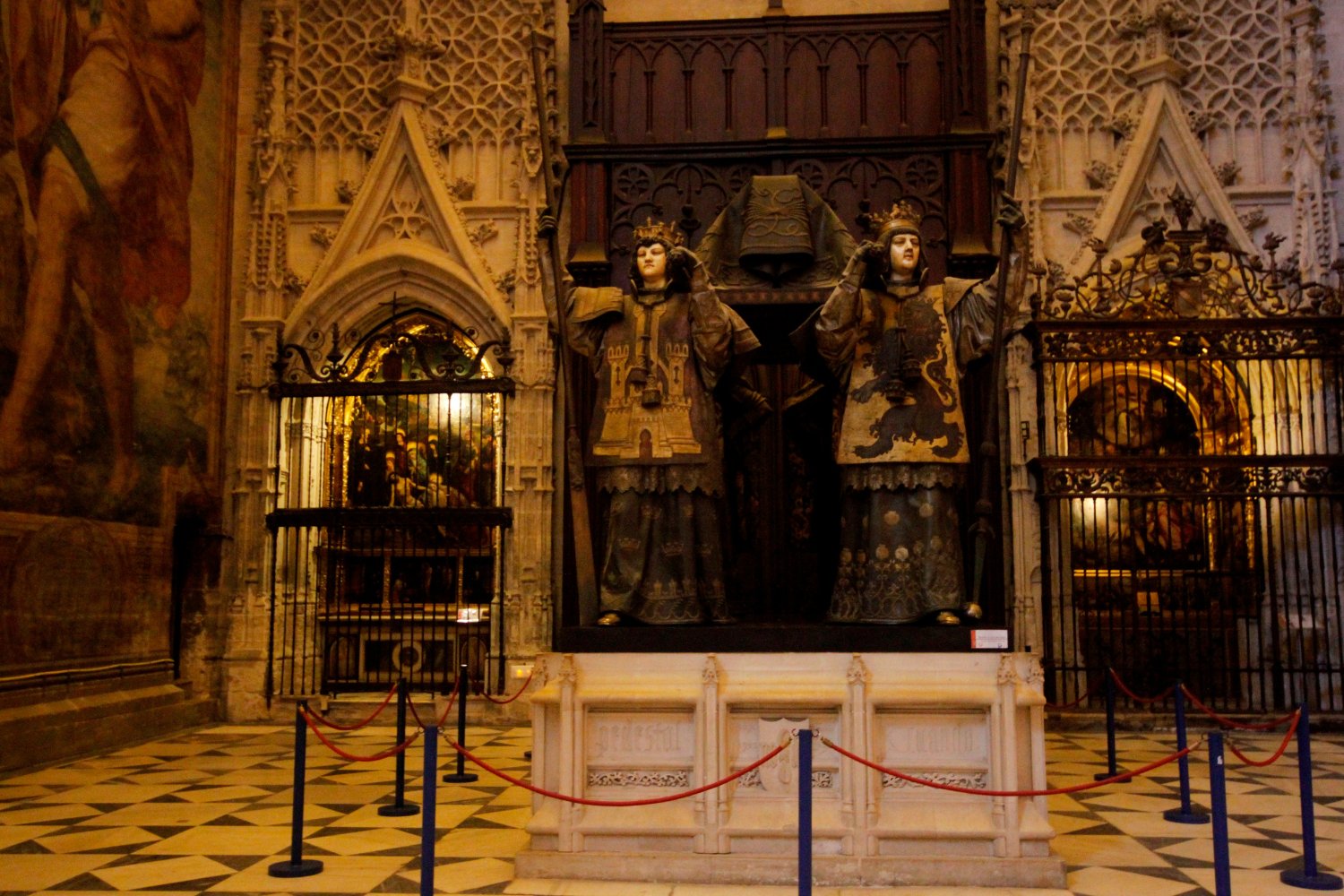 The tomb of Christopher Columbus in Seville.