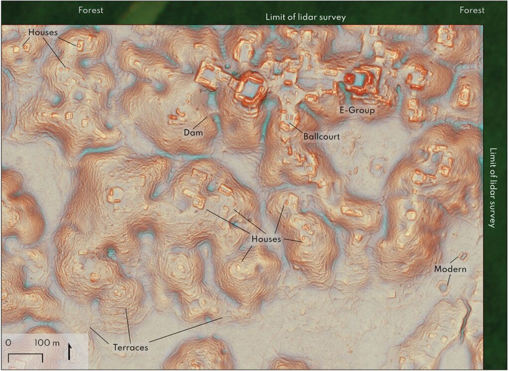 Lidar image from Mexico showing hidden Maya structures.