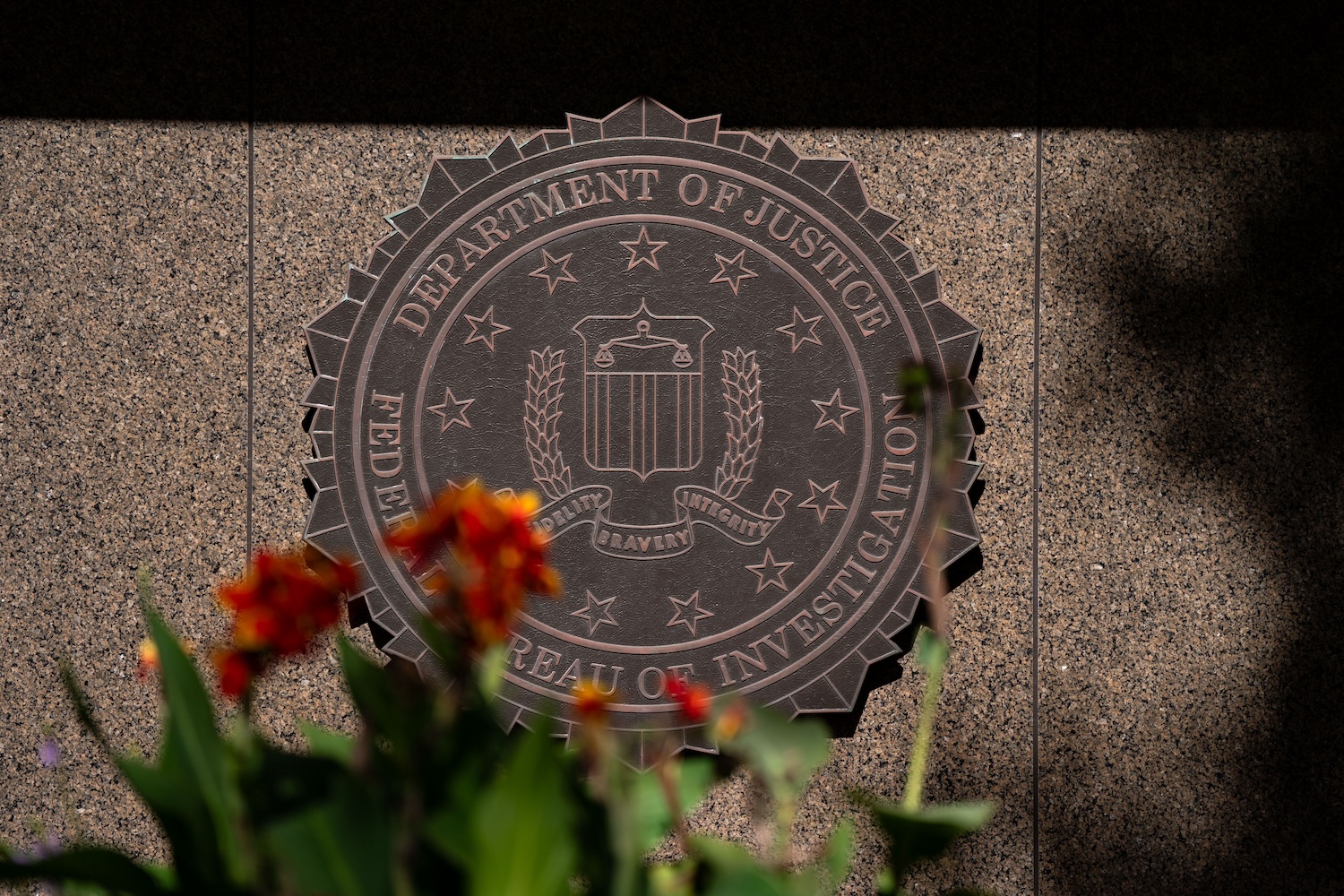 FBI headquarters sign.