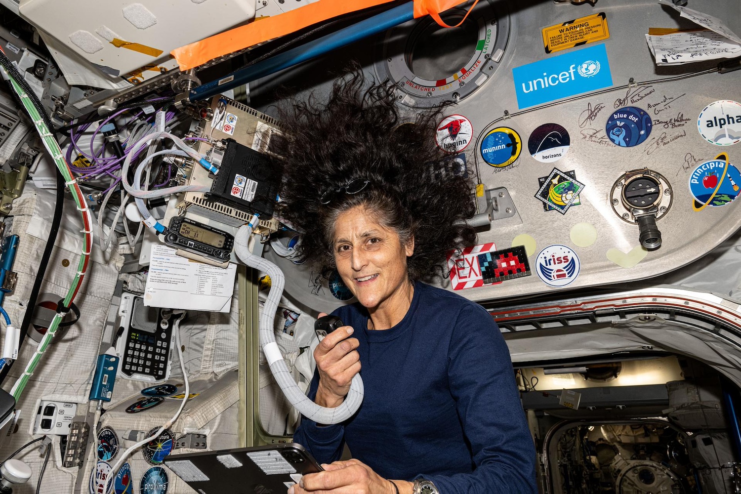 Astronaut Suni Williams on board the International Space Station