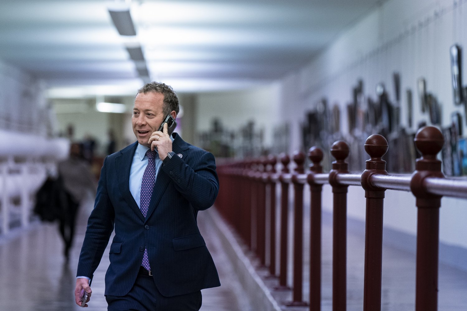 Josh Gottheimer, a Democrat from New Jersey, walks through a tunnel following a vote on Capitol Hill in Washington, DC, US