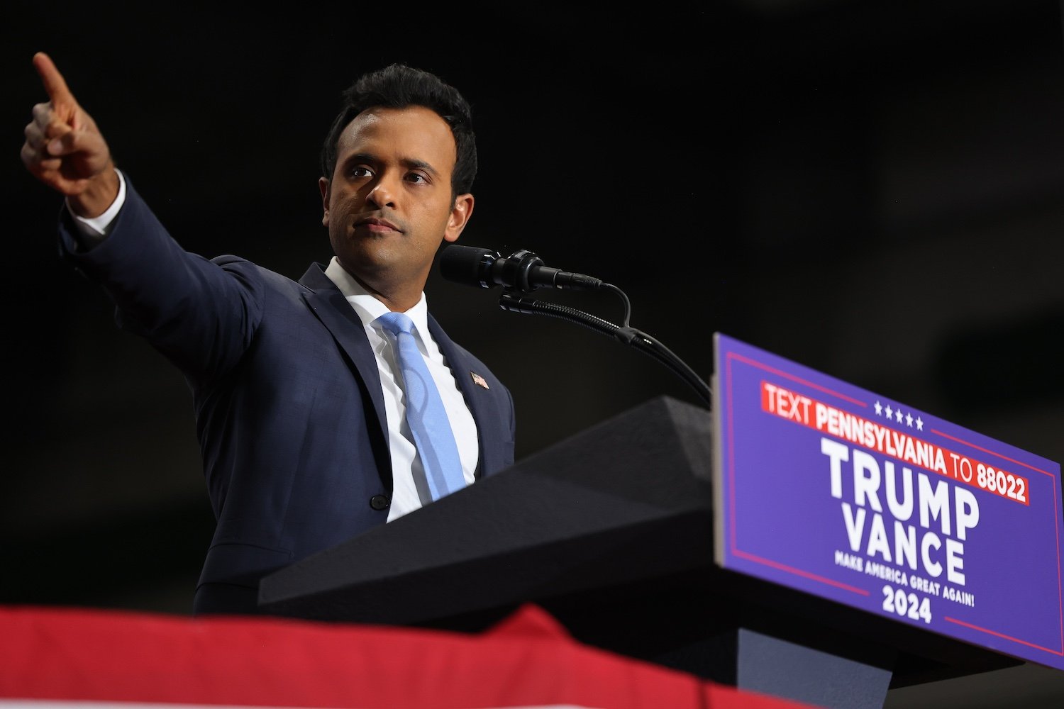 Vivek Ramaswamy at a political rally