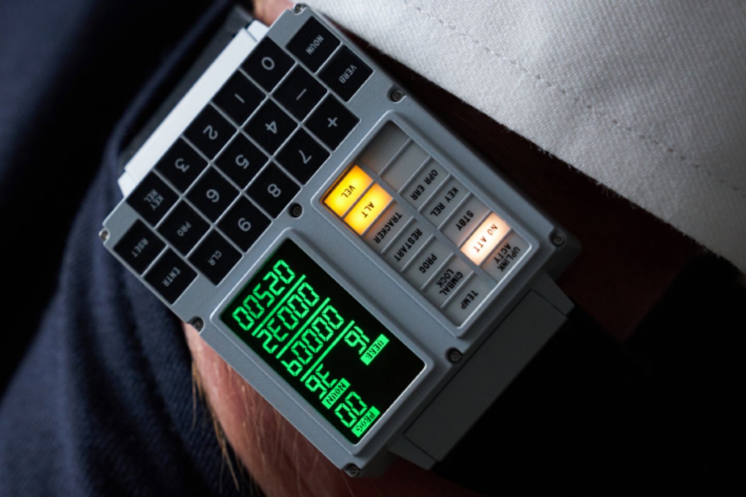 Apollo Instruments wristwatch made to resemble Apollo Guidance Computer.