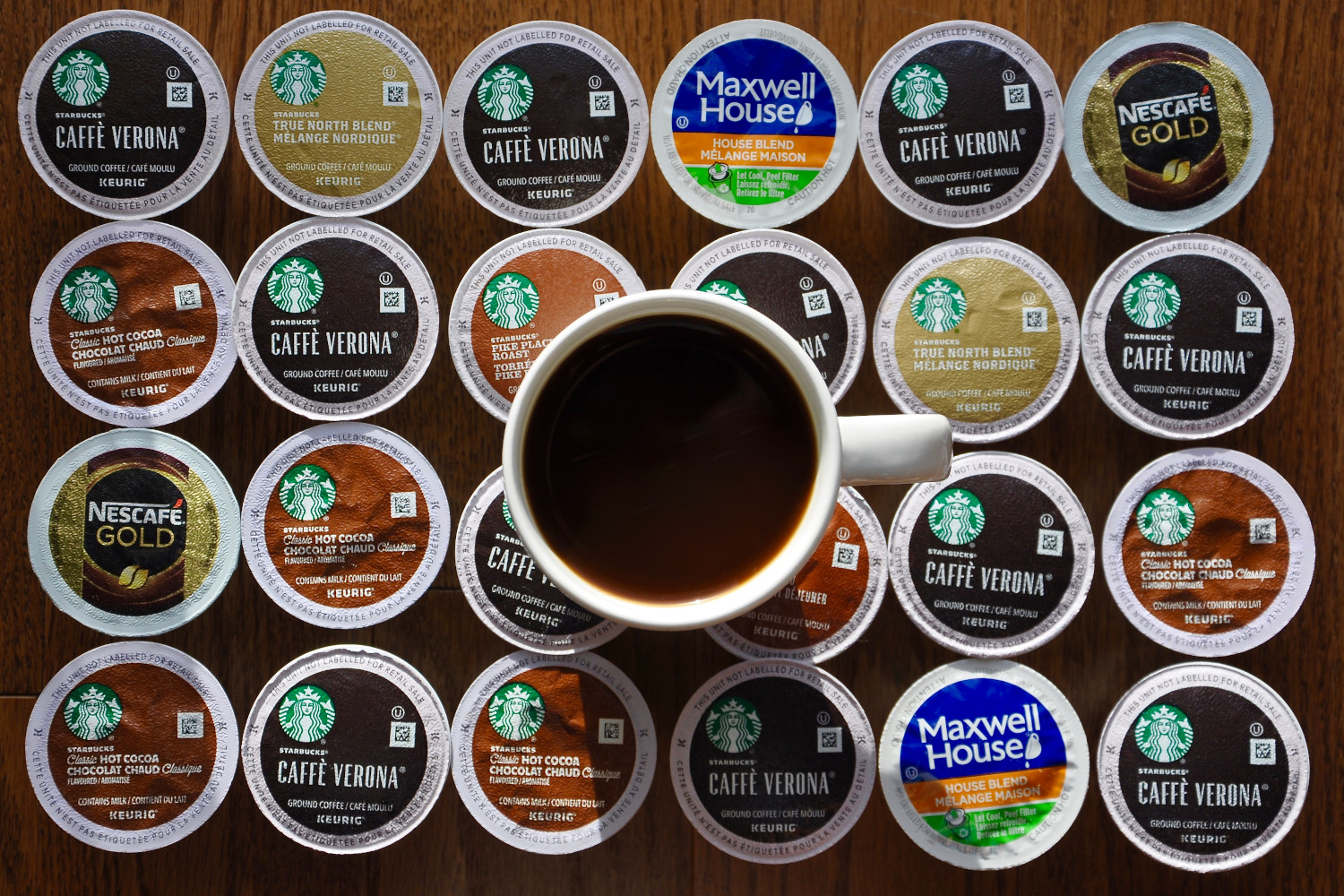 Assortment of Keurig K-cup pods