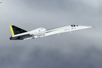 Boom's demonstrator aircraft on its record-breaking flight.