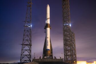 New Glenn rocket at Launch Complex 36 at Cape Canaveral Space Force Station, Florida.