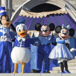 Mickey And Minnie Mouse On Stage With Goofy And Donald Duck, Magic Kingdom, Orlando, Florida, Usa