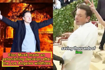 Screenshots from a video promoted by Elon Musk claiming he saved "thousands of lives" from the California wildfires.