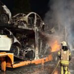 6 Electric Cars Burn On The Lorry Carrying Them In Istanbul