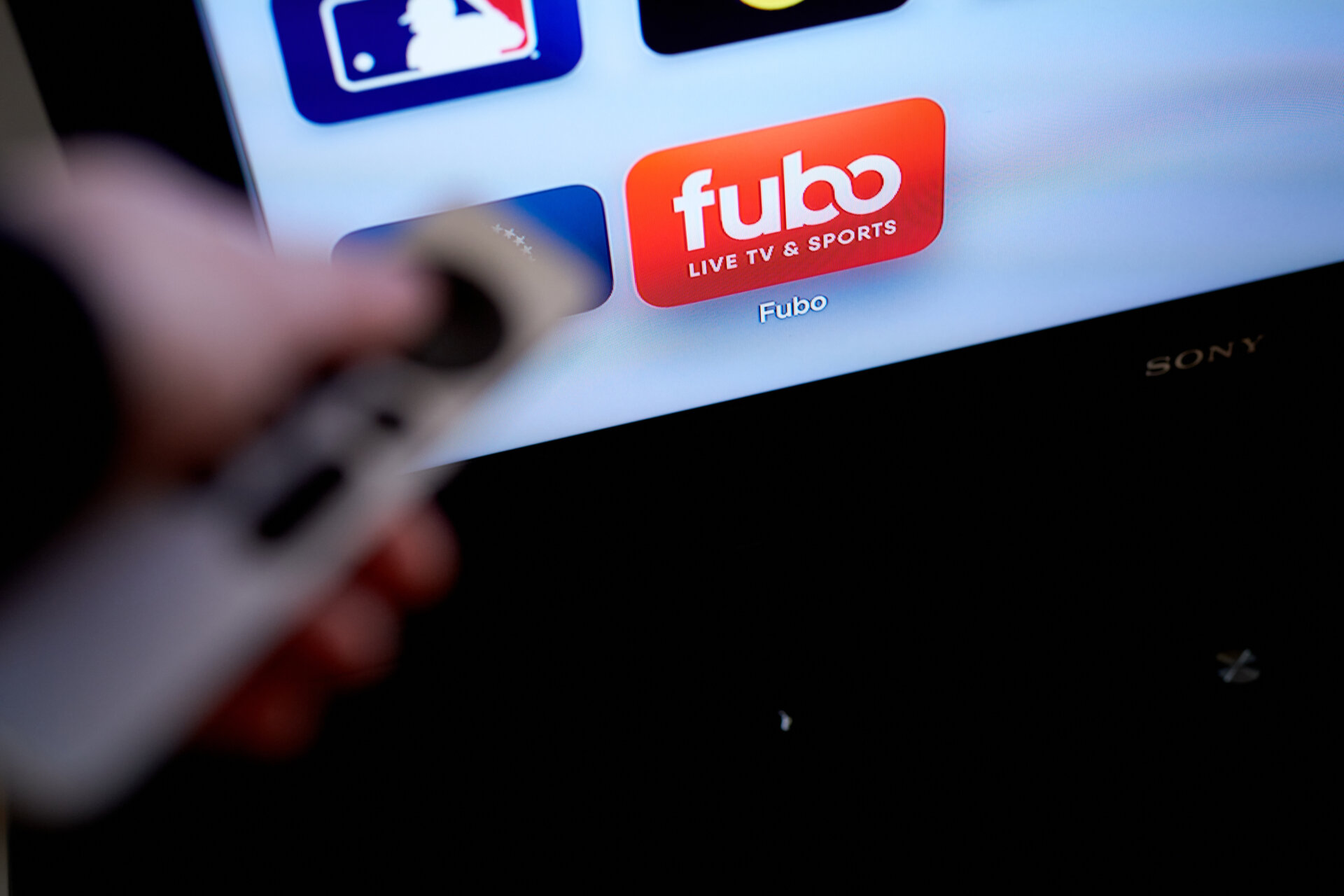 The FuboTV app on a television screen