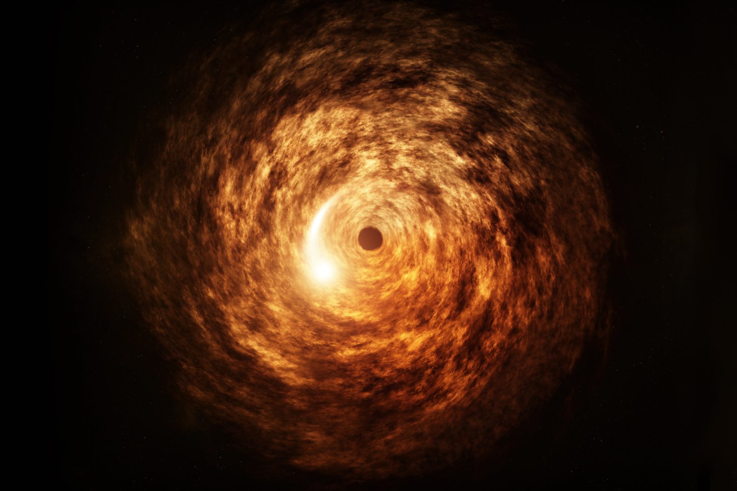 An artist's concept of the supermassive black hole's mid-infrared flare.