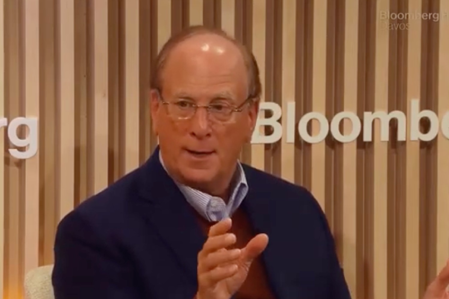 Blackrock's Larry Fink at the World Economic Forum (WEF) in Davos, Switzerland, on Jan. 22, 2025.