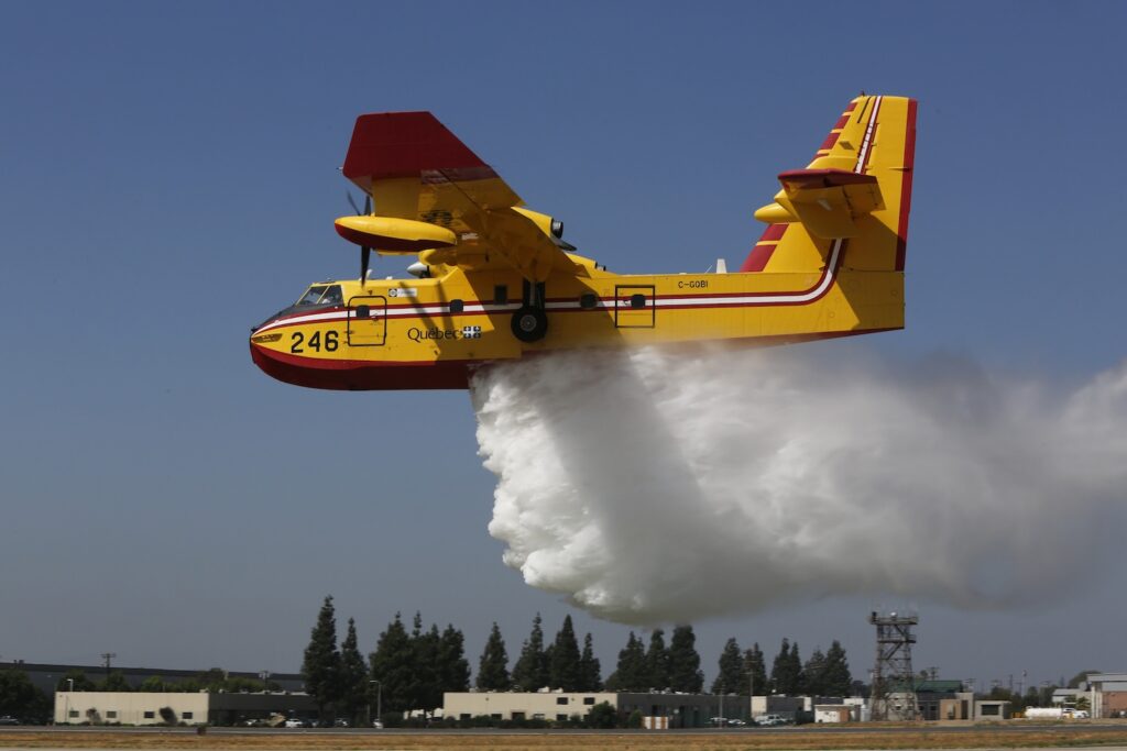 The Superscooper Quebec 1 in a file photo at the Van Nuys Airport on September 3, 2014.