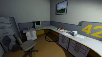 The Stanley Parable: Ultra Deluxe screenshot showing an empty office.