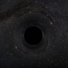 A conception of a black hole in space.