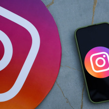 A phone screen displaying the logo of Instagram is seen in Ankara, Turkiye on September 27, 2024.