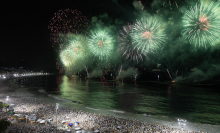 Fireworks during New Year's Eve Celebration at Copacabana beach