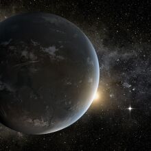 An artist's conception of a super-Earth in another solar system.