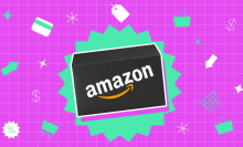 amazon logo on colorful background