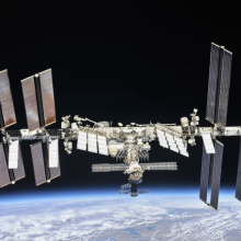 The International Space Station orbiting some 250 miles above Earth.