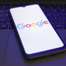 Google logo on mobile device